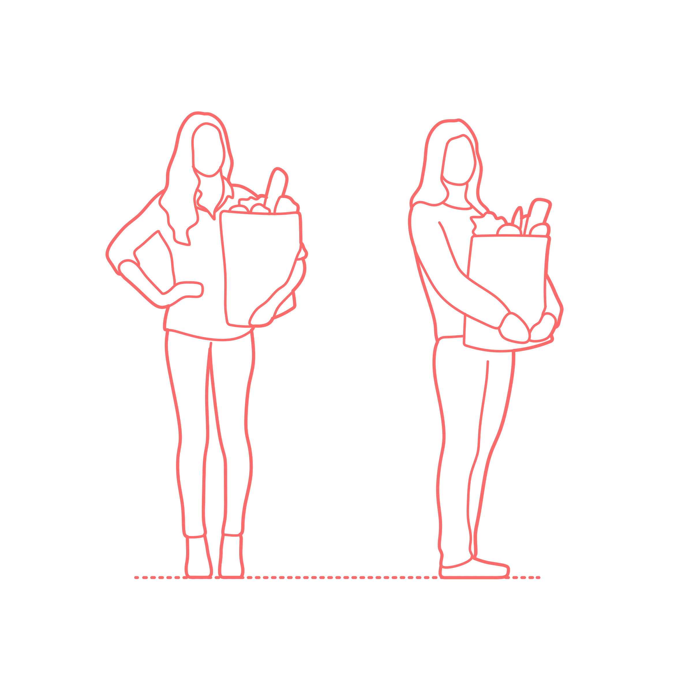 Humans Carrying Groceries Women Laser Cut Svg File Free Vectors